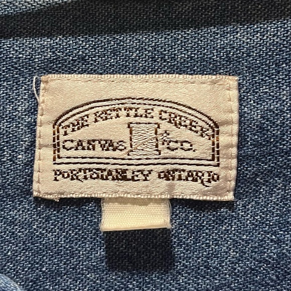 Vintage 80’s Denim Button-Down w Red Pocket Detailing- The Kettle Creek Canvas - Picture 4 of 7